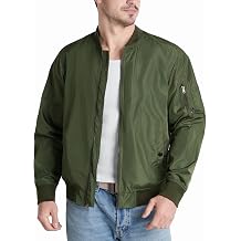 Mens Bomber Jacket Lightweight,Windproof, Water-resistant & Breathable Windbreaker with 4 Pockets
