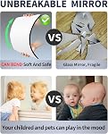 Shatterproof Wall Mirror, Full Body Mirror for Children, Pack of 4, 25.4 x 25.5 cm, Shatterproof Perspex Mirror for Bedroom and Closet, Plastic Mirror