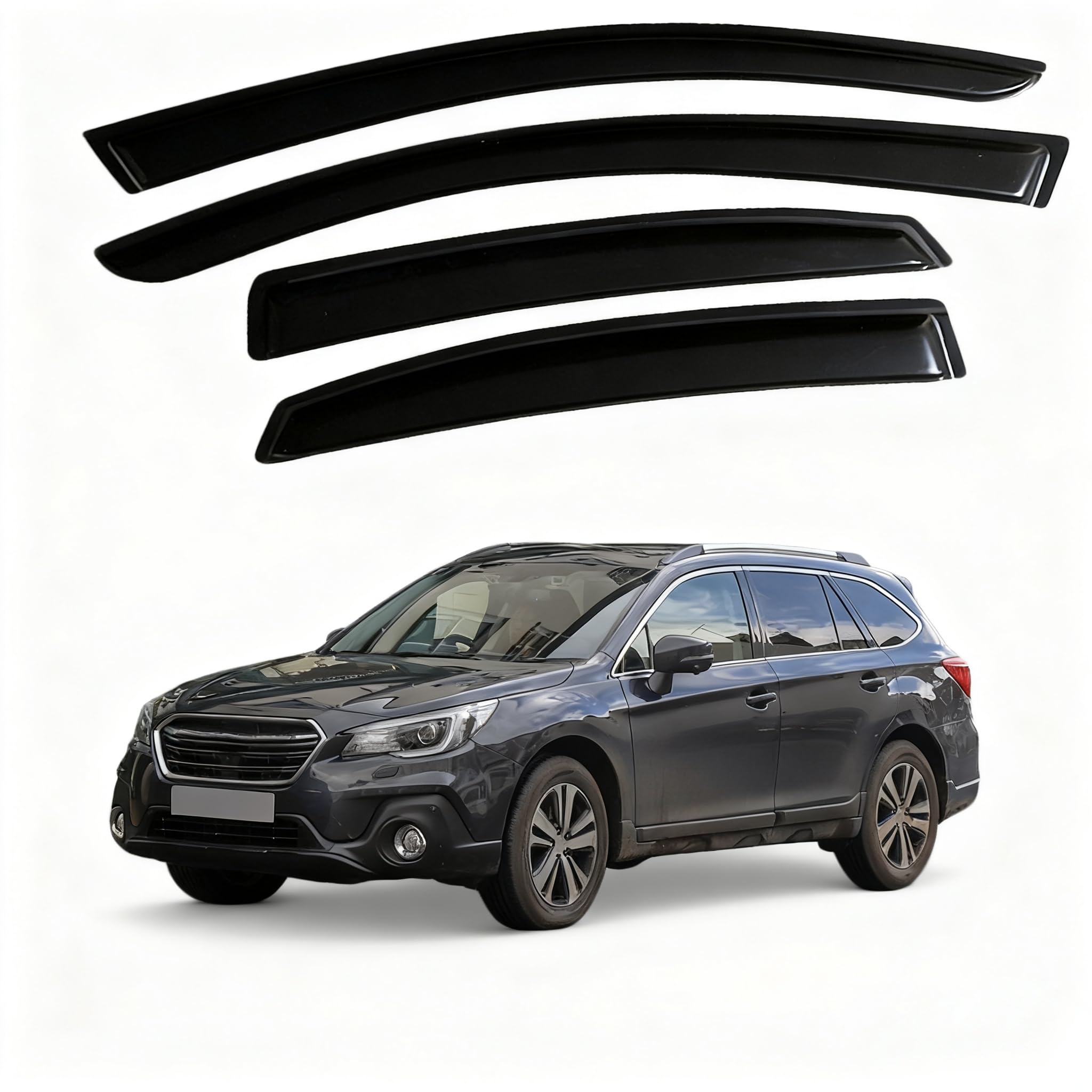 Ajaxcat Normal Wind Deflectors For Subaru Legacy 2015-2019 Wagon - Keep Your Car Ventilated In Rain - Reduce Wind Turbulence