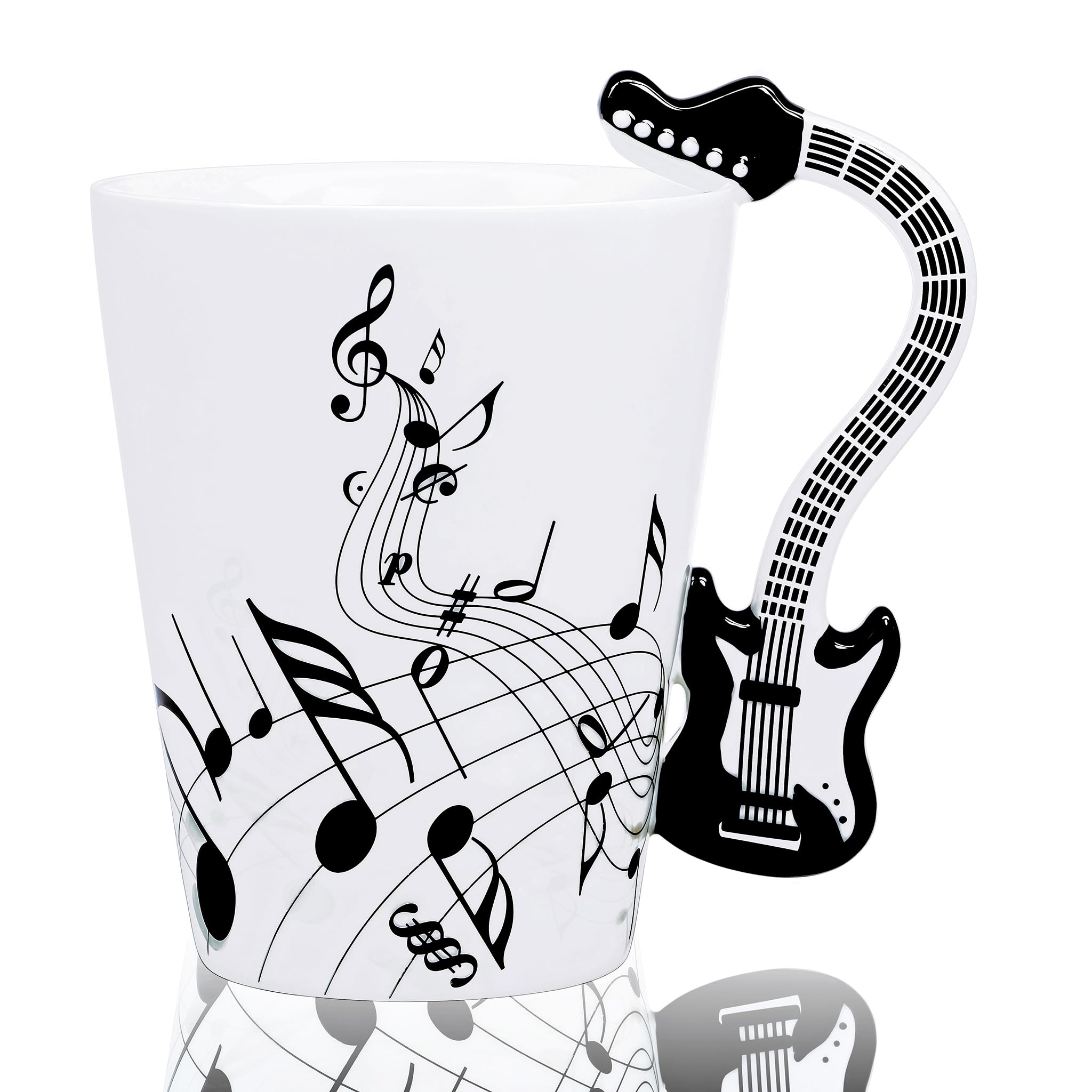 Guitar Mug Guitar Coffee Mug Gifts for Guitar Players - 13.5 oz Guitar Cup Novelty Musician Gift for Music Lovers, Rock and Roll Music Coffee Mug Christmas Birthday Gifts for Men Women