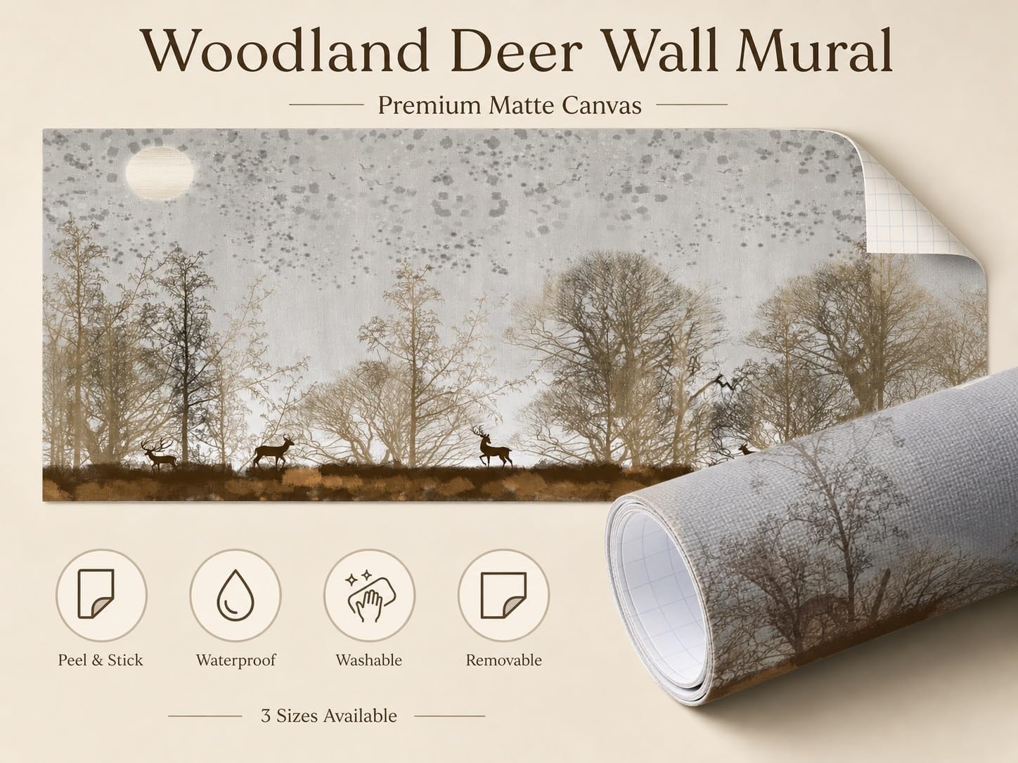 Wall Murals Peel and Stick ，Canvas murals Wallpaper Removable Waterproof Large Wallpaper for Living Room Bedroom (A3, 118×82inch)