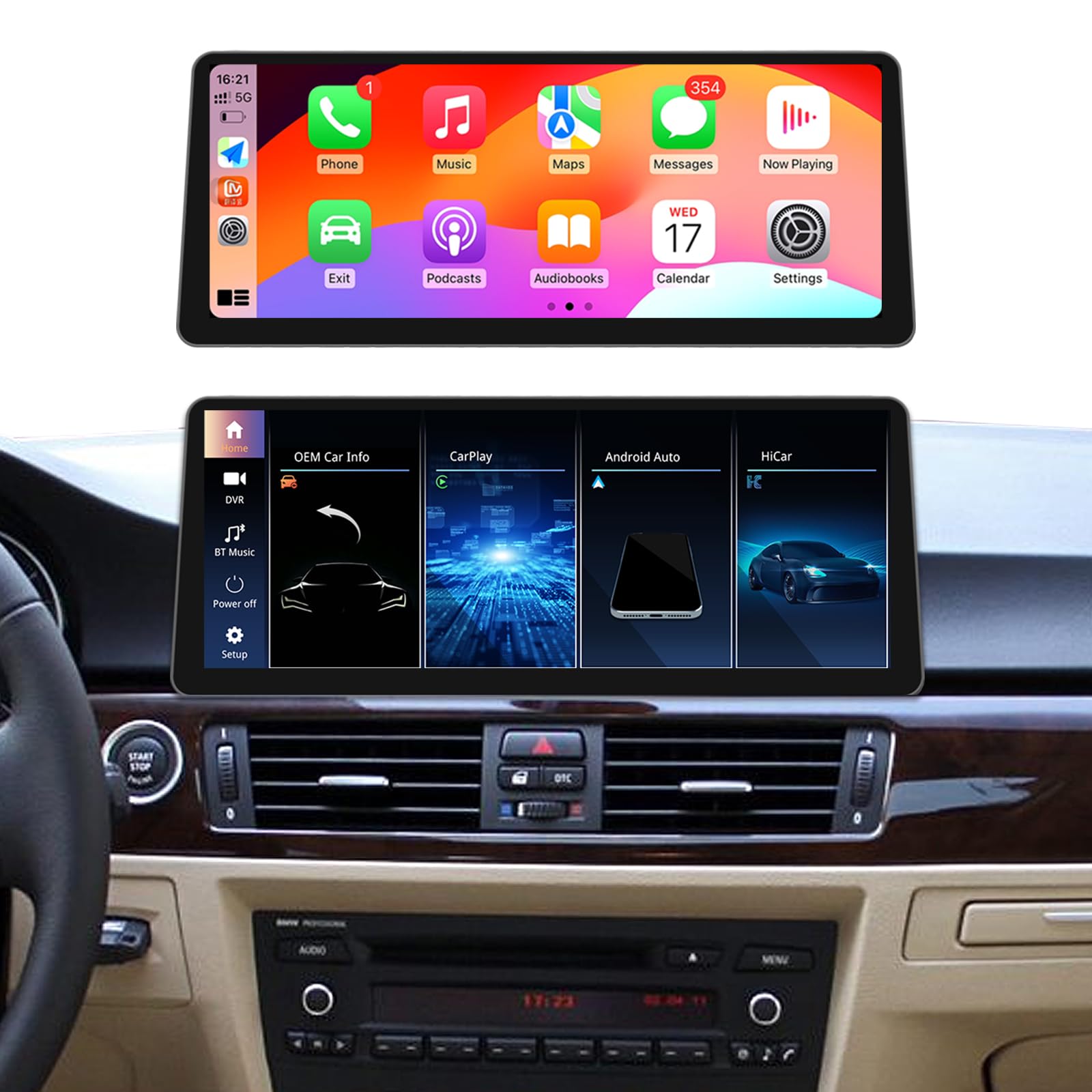 Ultra Narrow 12.3 inch Android Auto Radio for BMW 3 Series E92 E93 2008-2012 CCC Carplay Car Stereo Touch Screen Multimedia Linux System (Linux E92 CCC)