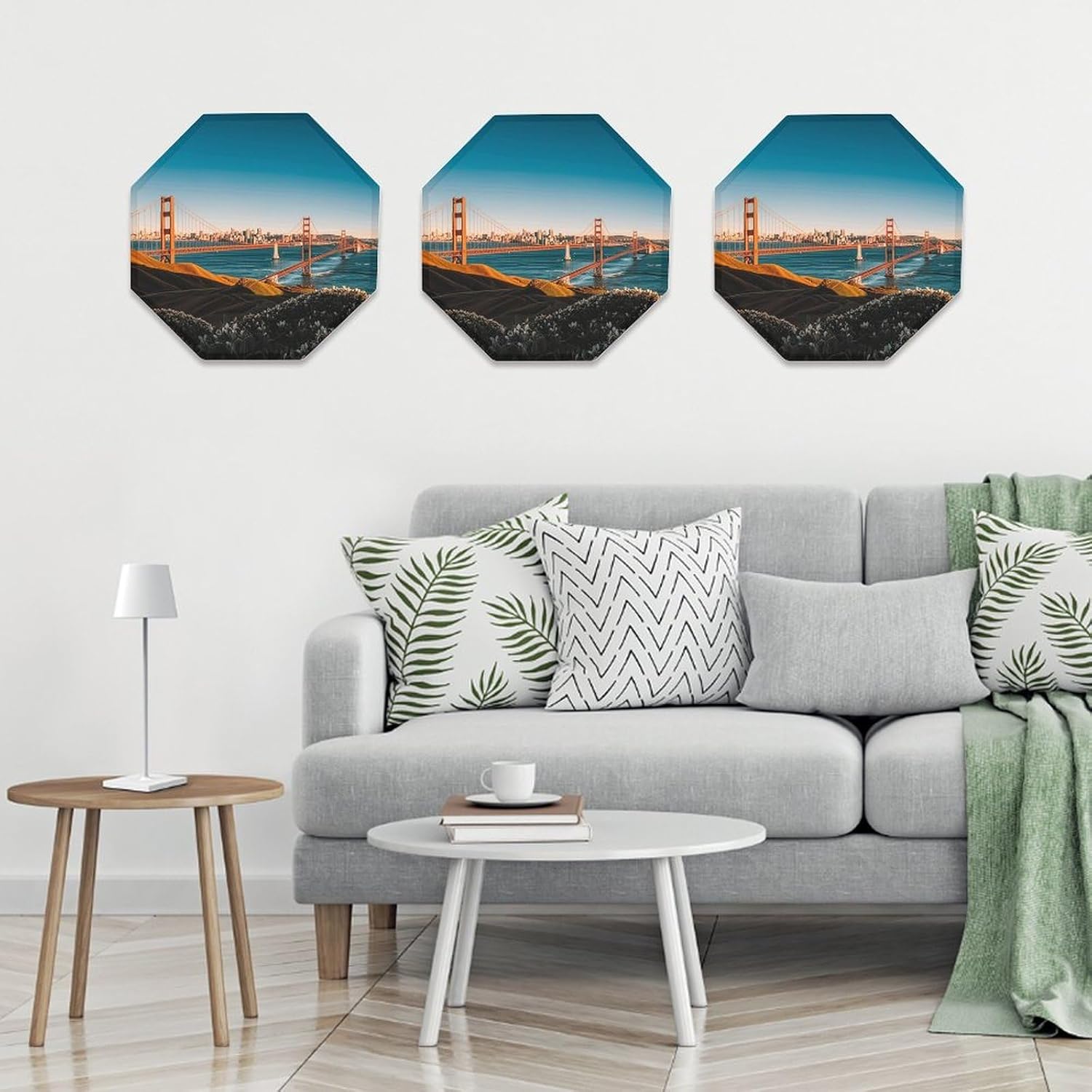 Ctagon Metal Sign for Home, Modern Display Plate for Kitchen, San Francisco Plates Accent Hanging Wall Decorations 3PCS for Living Room, Bedroom, Hallway, Hotel