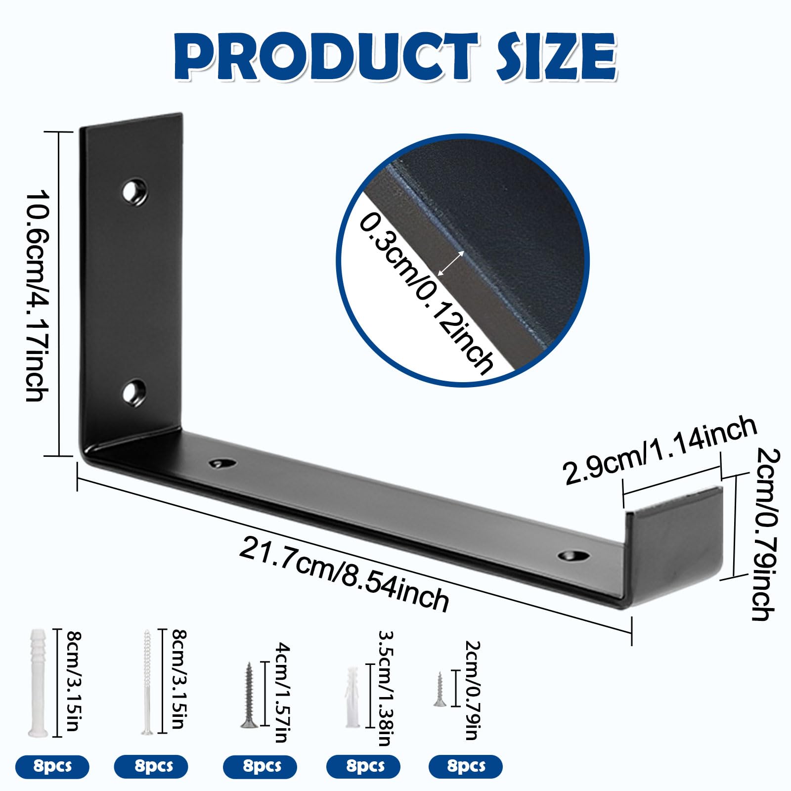 4Pcs Heavy Duty L Shape Shelf Brackets - Image 2