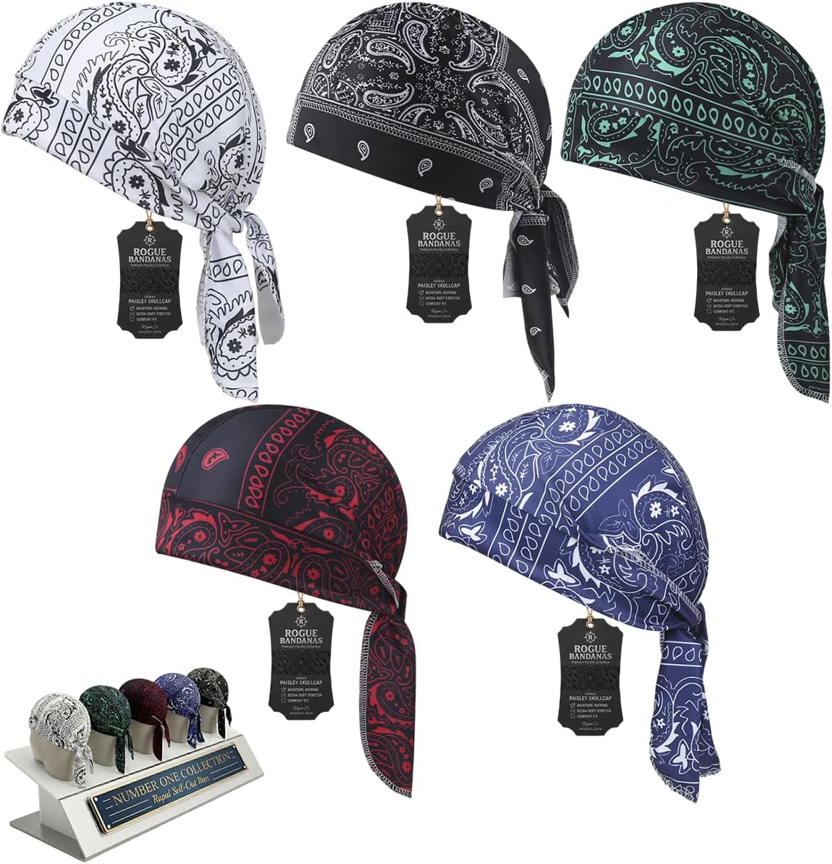 Headscarf Pirate Bandana Scarf Cooling Paisley Head Cap Motorcycle Helmet Wrap Set Performance Safety Liner Elastic Black