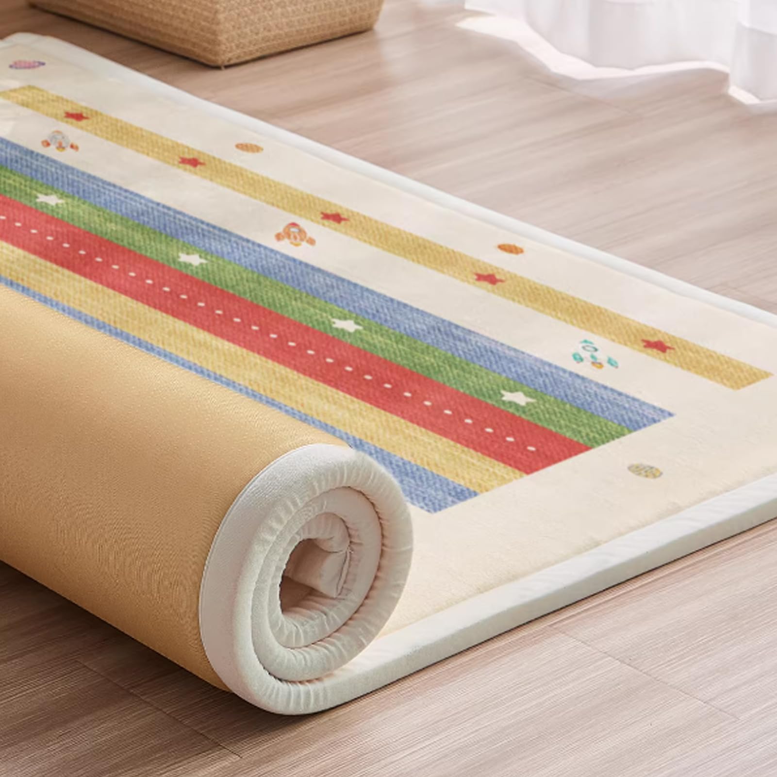 Spielmatte & Krabbelmatte Baby Faltbar 100 x 240 cm, Baby Krabbelmatte Große Spielmatte mit Schaumfüllung, Krabbelmatte Baby Faltbar, Dicke rutschfest Waschbar Wohnzimmer-Bodenmatte für Kinderzimmer