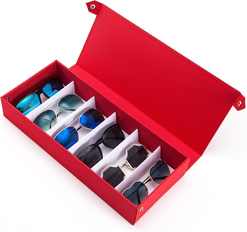 TRIUMPH VISION Organizador de lentes de sol, soporte para lentes de almacenamiento, estuche para lentes múltiples, caja para gafas con tapa