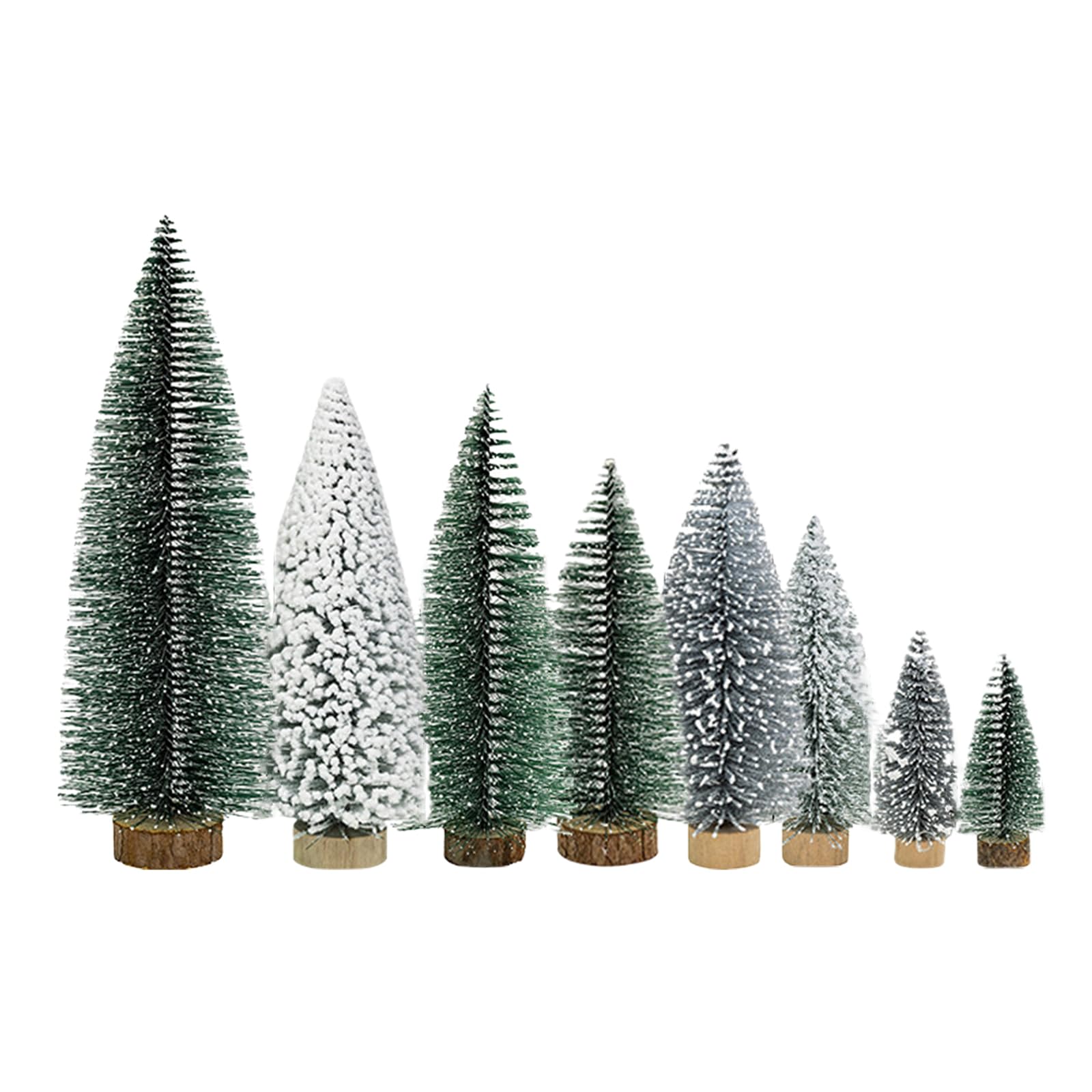 Nucelit 8 Divisions Artificial Tiny Christmas Tree Set Board Polystyrene Protect Not Shedding Deck for Kids Animals Friendly Tiny Christmas Tree Garnishes Set