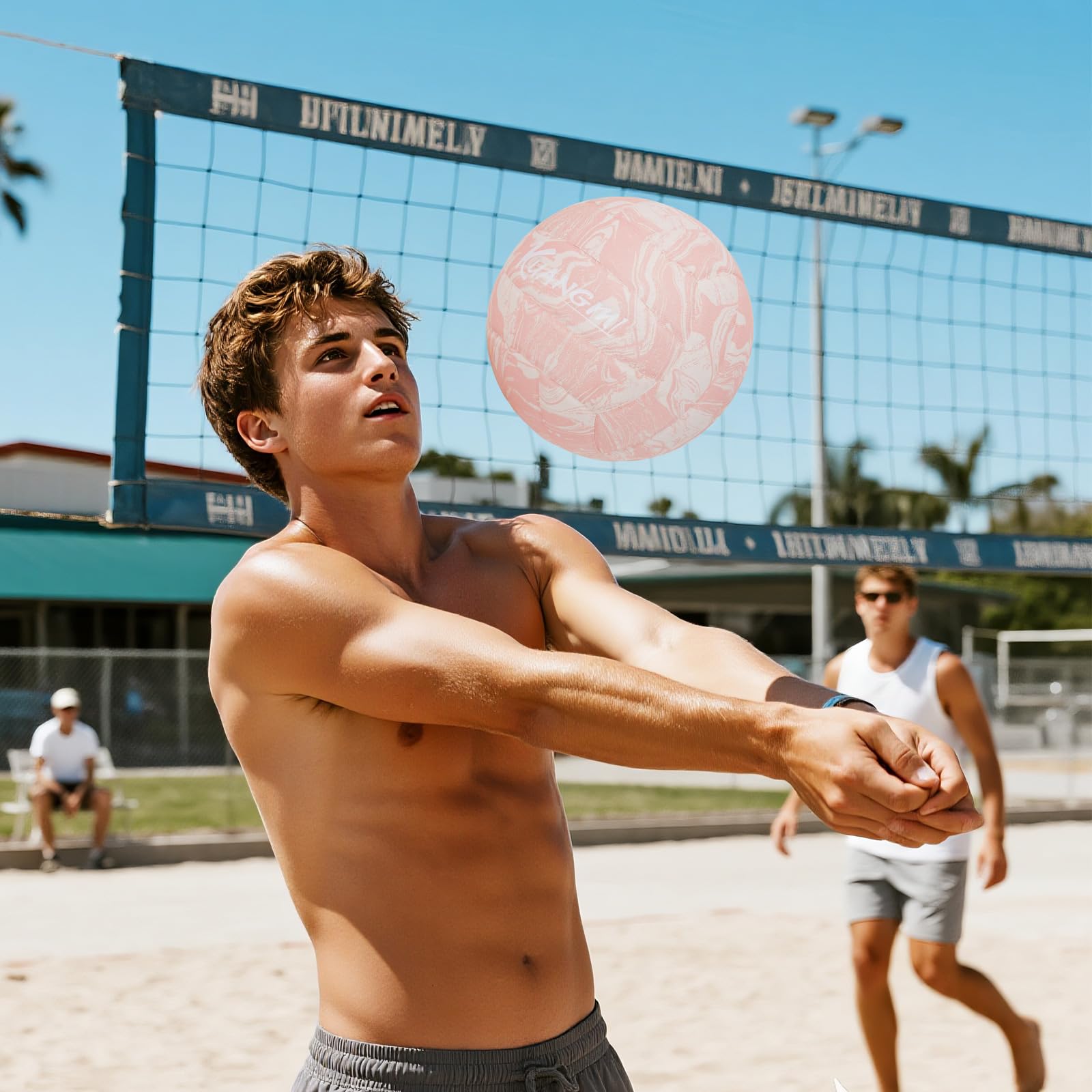 Kuangmi Ballon de volleyball souple, taille officielle, taille 5, ballon récréatif intérieur et extérieur, entraînement sportif, balle de jeu de plage pour débutants, adolescents, adultes