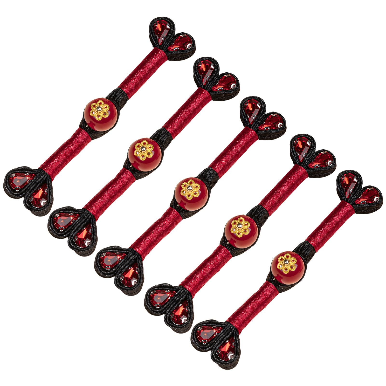 Zxfdsfdbnm X 5Pcs Cheongsam Knot Button Decorative Chinese Knot Button Sewing Closure Fasteners For Dress Cloaks Coat Decoration Sateen Tailcoat Tie Clip