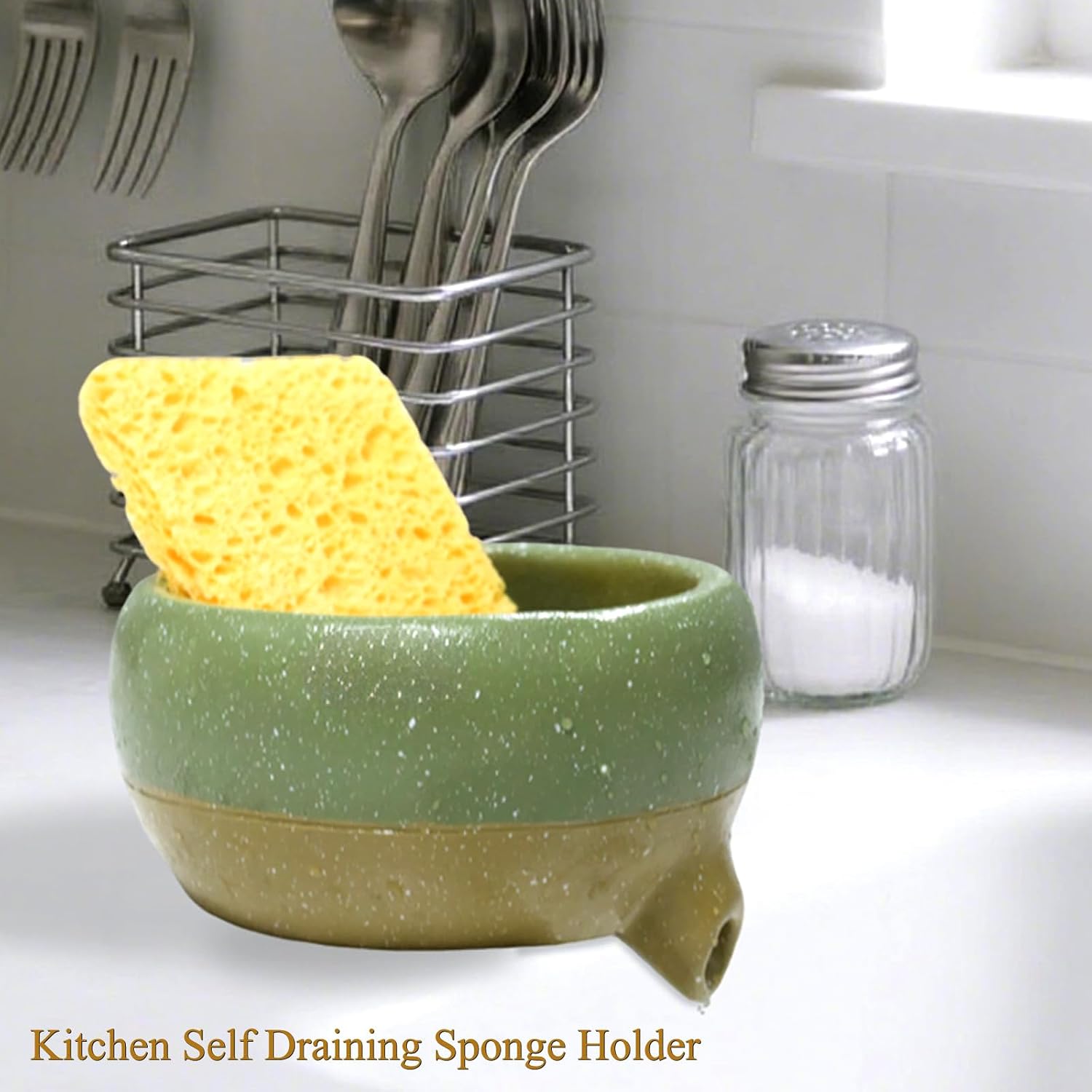 Self Draining Soap Dish, Drain Soap Holder for Bathroom Kitchen Sink Shower