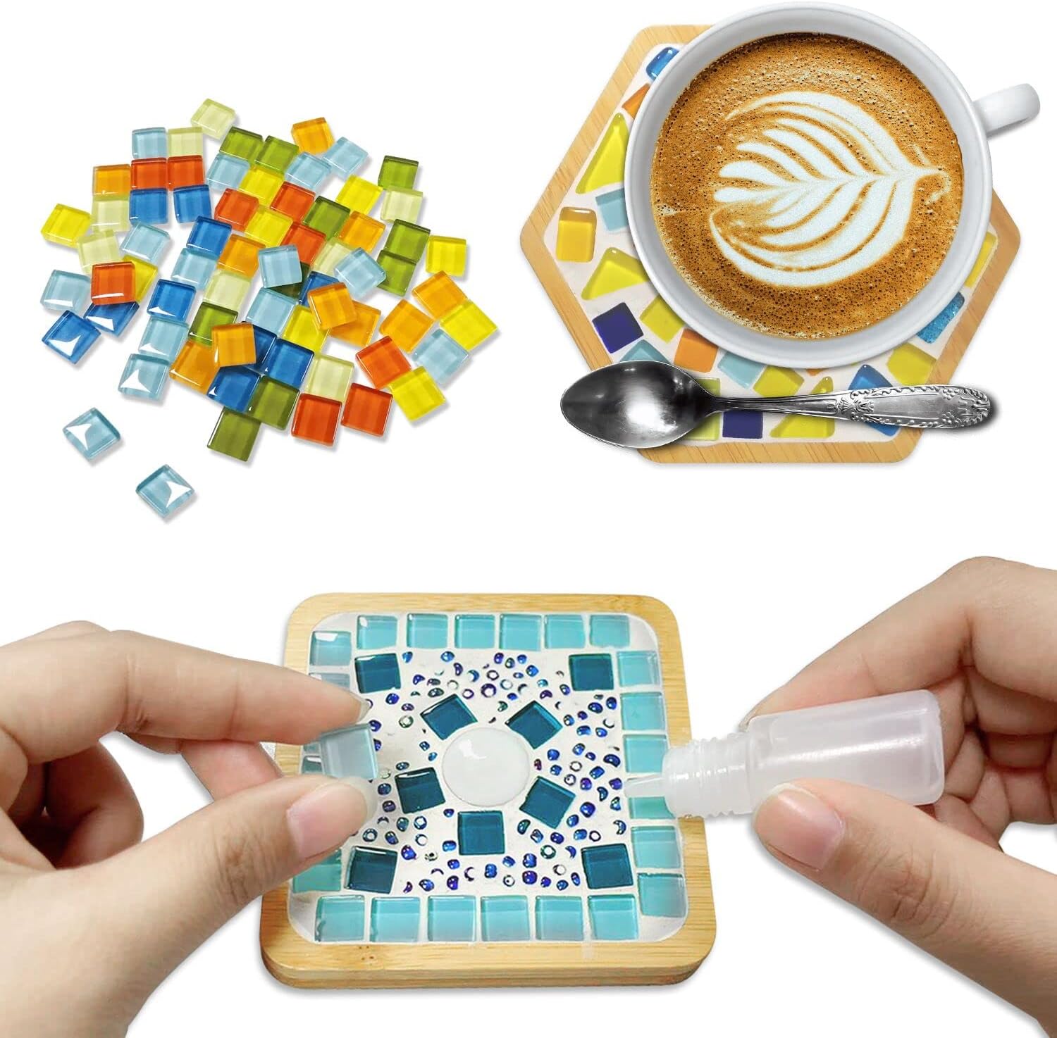 YFresh Mosaic Glass Coaster Kit, DIY Adult Crafts Projects