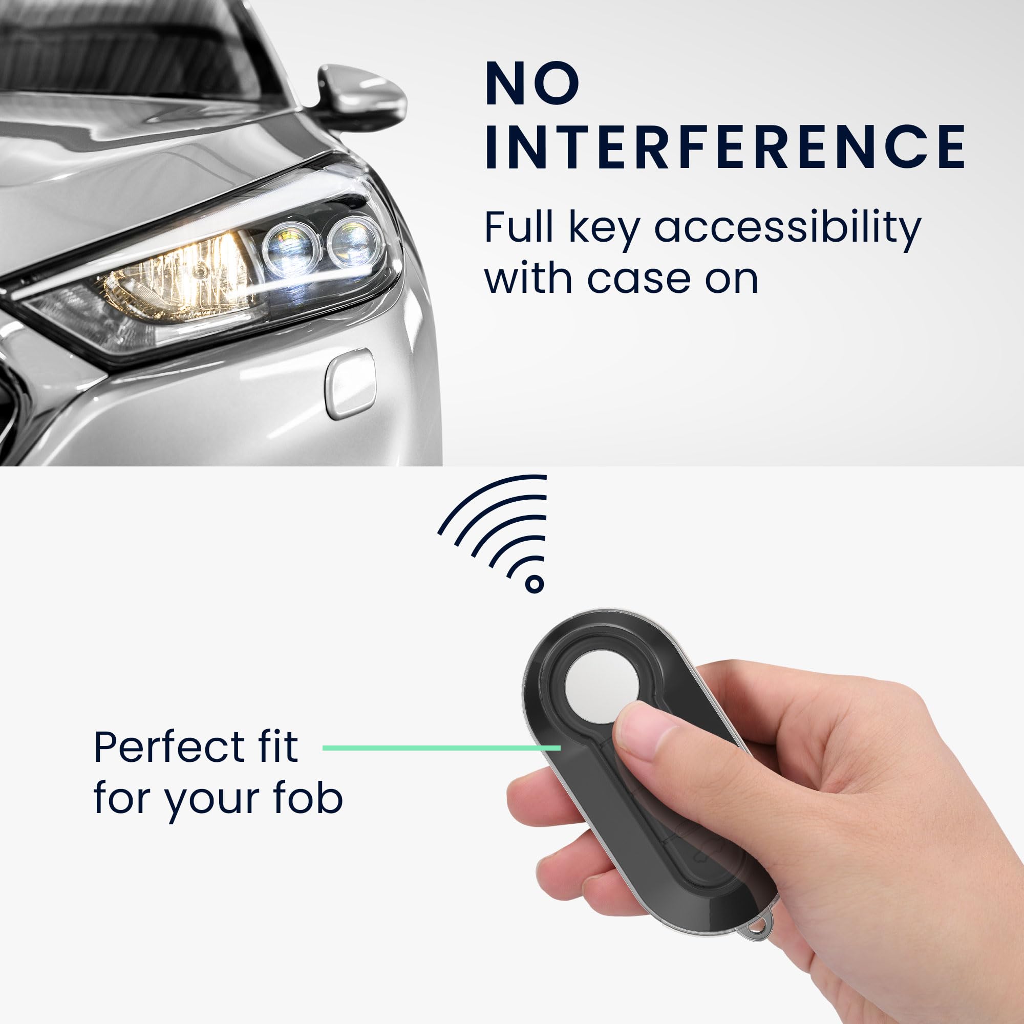 kwmobile Car Key Case Compatible with Fiat Lancia 3 Button Car Flip Key Cover - Car Fob Case - Soft TPU Shell - Transparent - Image 4