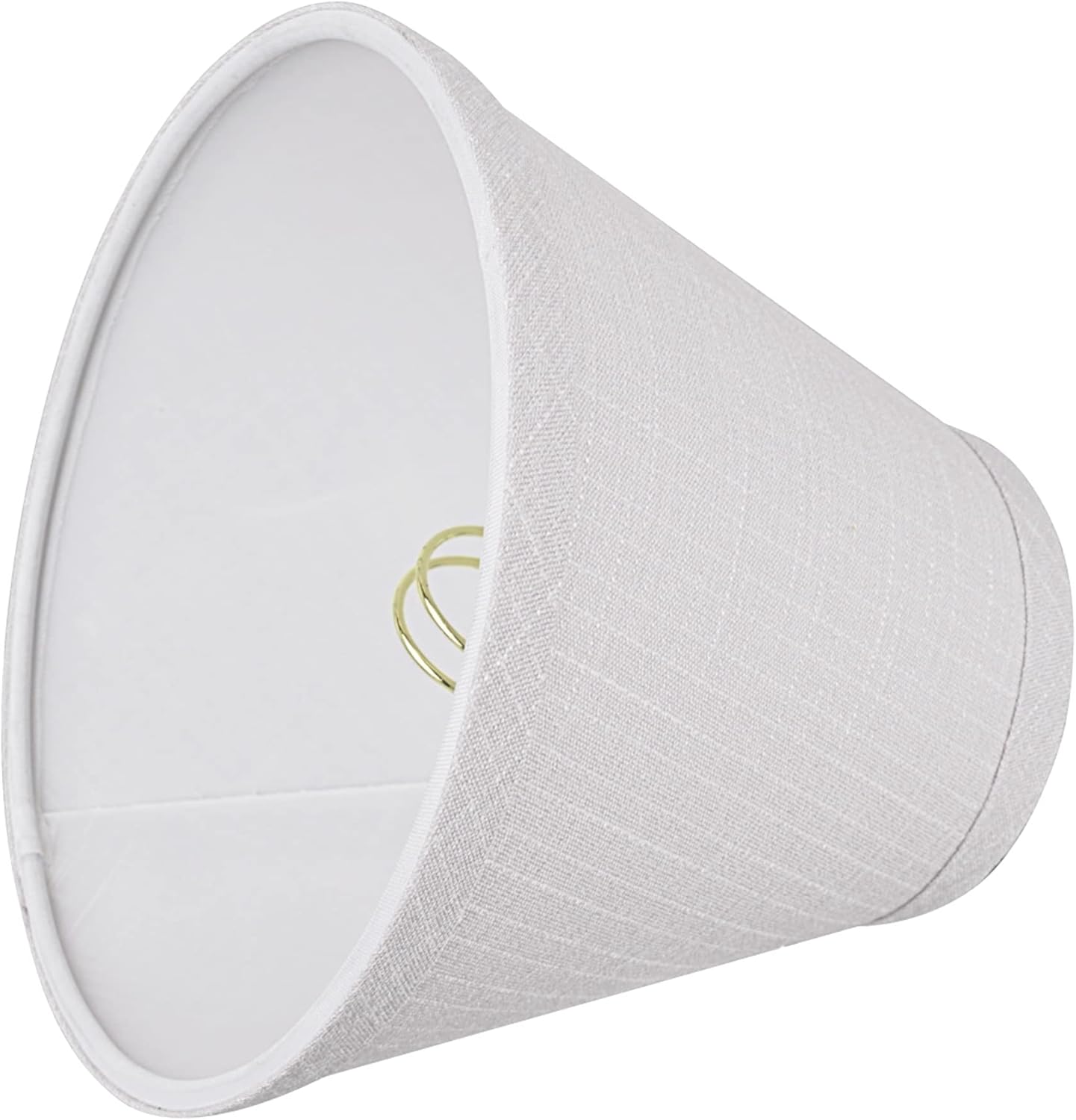 Aspen Creative 32125-2A Small Hardback Empire Shape Chandelier Clip-On Lamp Shade Set (2 Pack), Transitional Design in Light Grey, 6" bottom width (3" x 6" x 5")