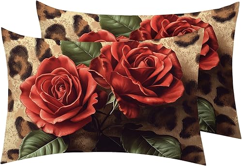 Miniatura 8 de Juego de 2 fundas de almohada retro de los años 70 de tamaño Queen, fundas de almohada de microfibra suave y transpirable con cierre de sobre,