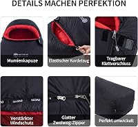 QEZER 650-es Lúdtoll Téli Hálózsák -30°C-ig, Kempinghez és Hegymászáshoz 5