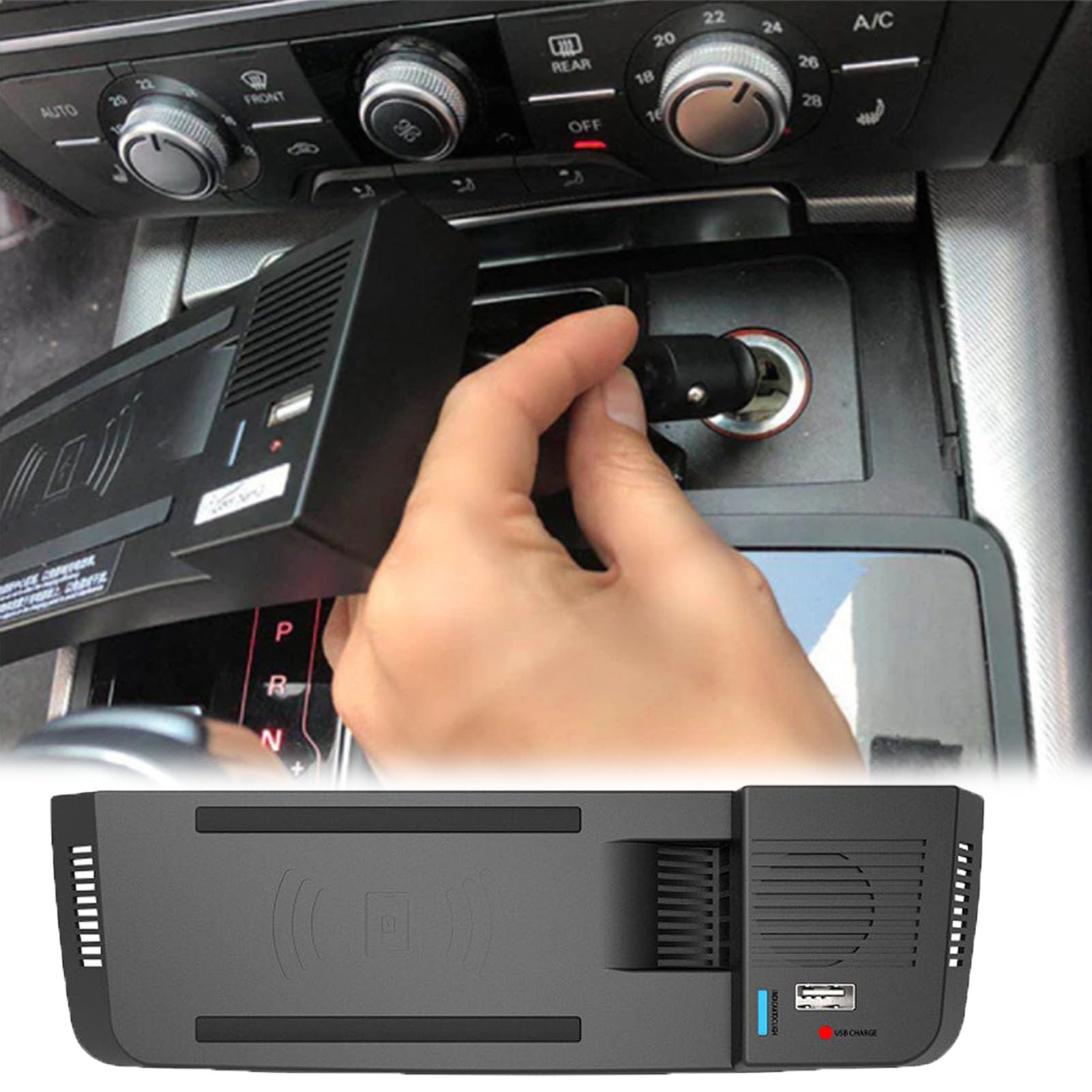 Caricatore Wireless Per Auto Per Audi A4 2008-2016, A4 Allroad 2012-2014, A5 2008-2014, S5 2009-2016, Rs5 2012-2014, Q5 2010-2018, Sq5 2014-2017 Con Sistema Di Raffreddamento A Doppio Canale D'aria