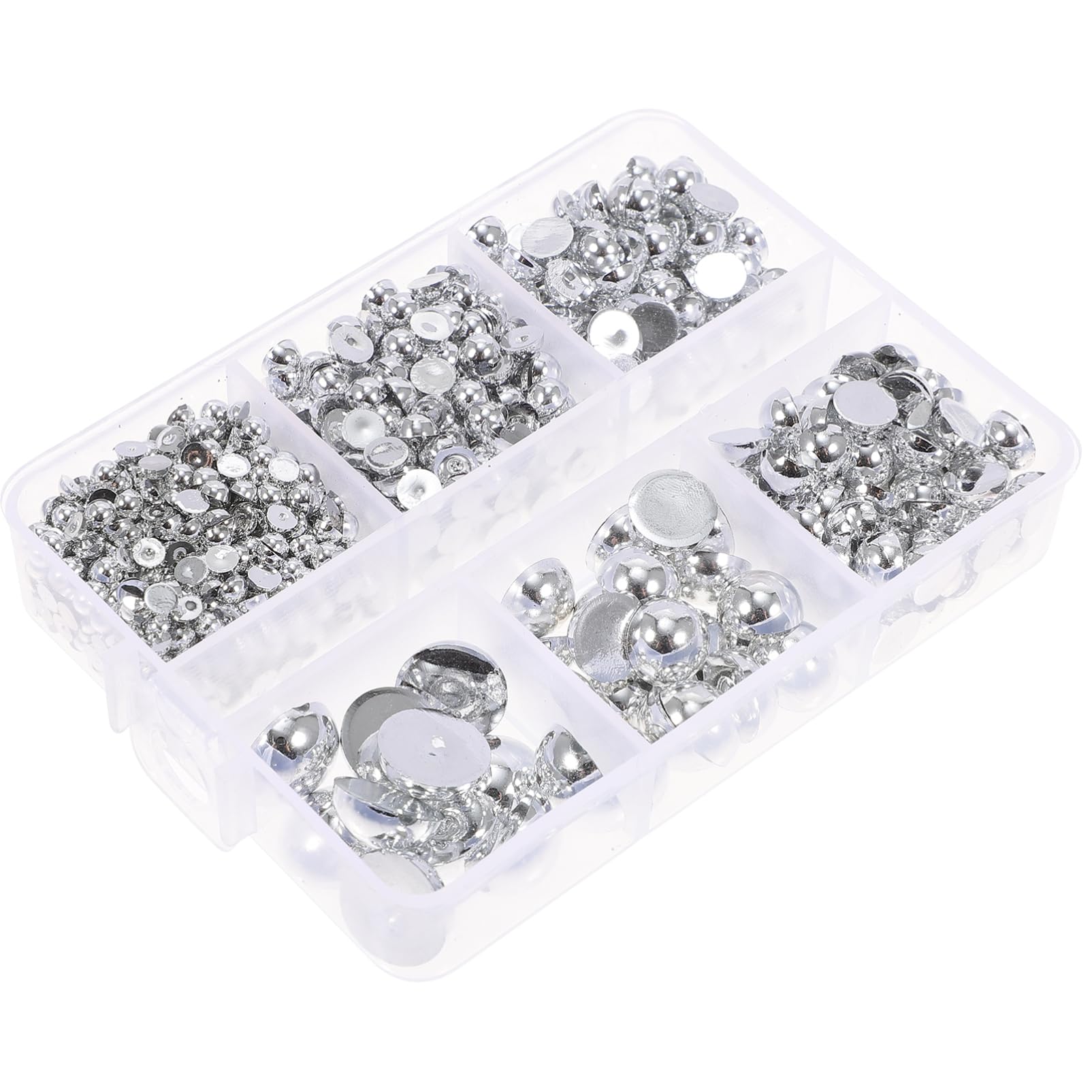 SEWOART Semicircle Pearl Charms DIY Kit Plastic Half Round Pearls Jewelry Making Supplies Nail Charms for Craft Abs Material