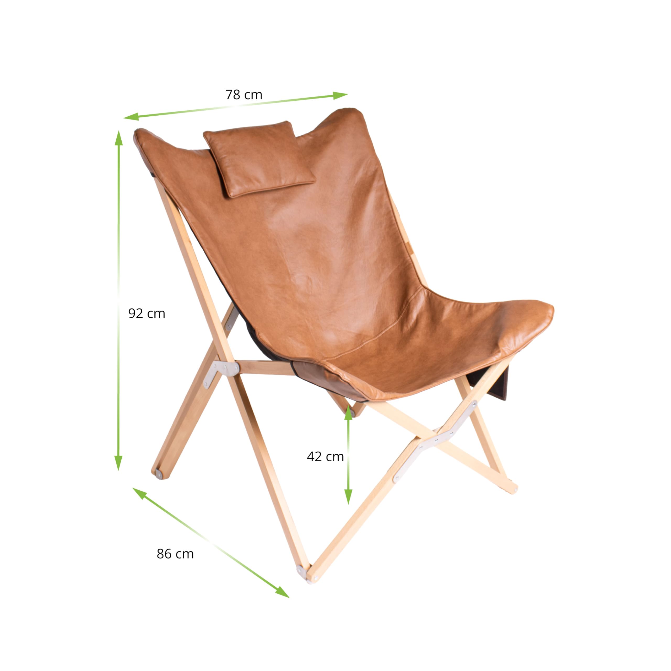 Eclipse Relaxstuhl Siena Loungestuhl Campingstuhl klappbar mit Kopfstütze für Balkon, Garten, Strand und Wohnzimmer ca. 86 x 92 x 78 cm max. Belastbarkeit 120 kg