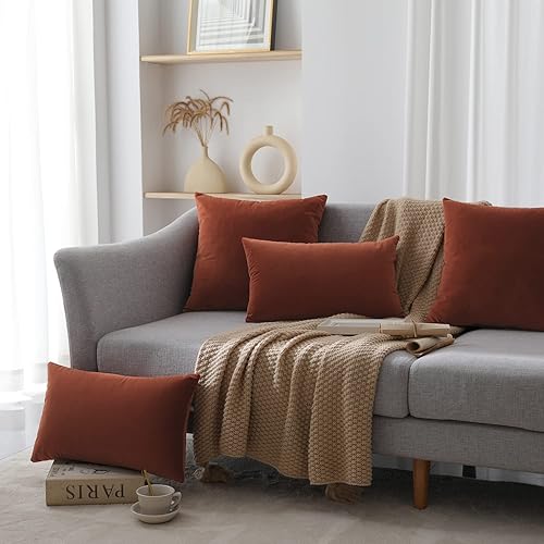 Vista 132 de Juego de 2 fundas de almohada de terciopelo para sofá y cama, 18 x 18 pulgadas, color verde azulado