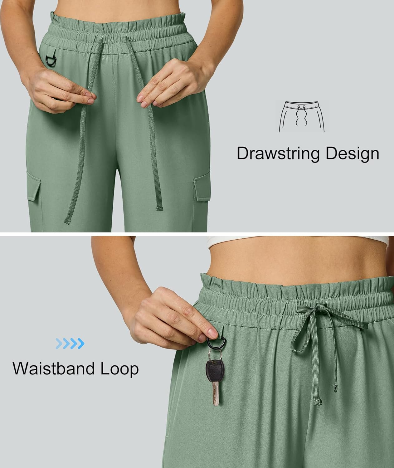 Casei Women's Cargo Capris Quick Dry Lightweight Water Resistant Roll Up Hiking Pants with 6 Pockets Travel Casual Outdoor - Image 6