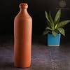 SWADESHI BLESSINGS Exclusive Range Unglazed HandMade Clay Water Bottle With Clay CorkEarthen Water BottleMud BottlesMitti Ke BottlesAyurvedic Item With Mirror Finish ASH For Cleaning1 Liter