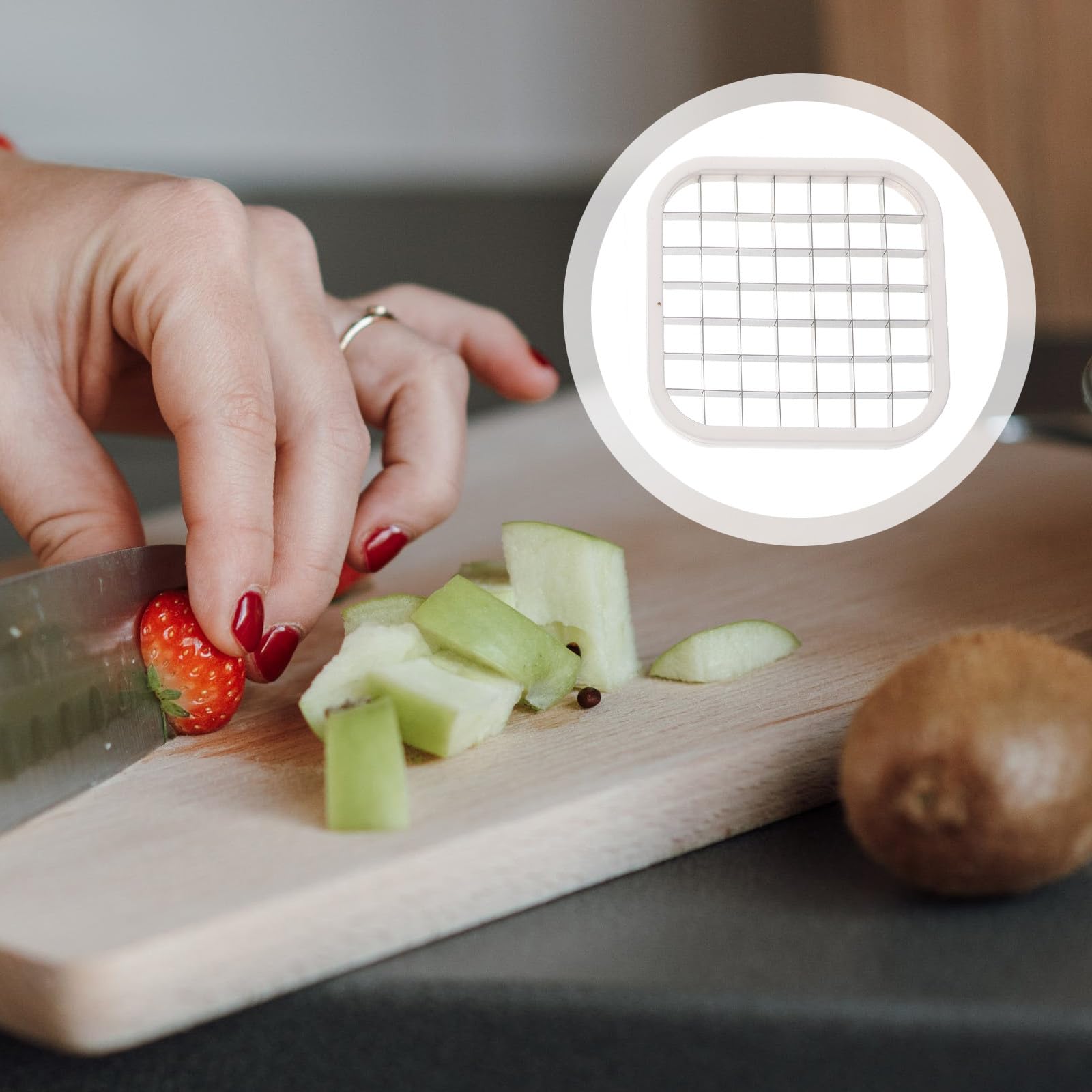 Apfelschneider und Kartoffelschneider Zeitsparend 5 in 1 Edelstahl und Multifunktionales Schneidegerät Einfach zu Bedienen für Obst und im und Restaurant