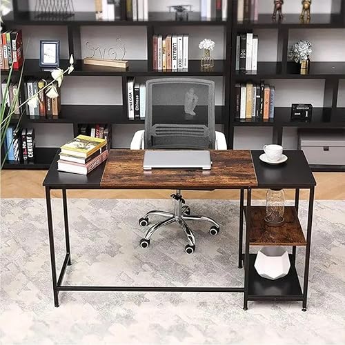 Miniatura 2 de ENGERIO Escritorio para computadora de 48 pulgadas, moderno y simple escritorio de oficina en casa con almacenamiento, escritorio empalmado para