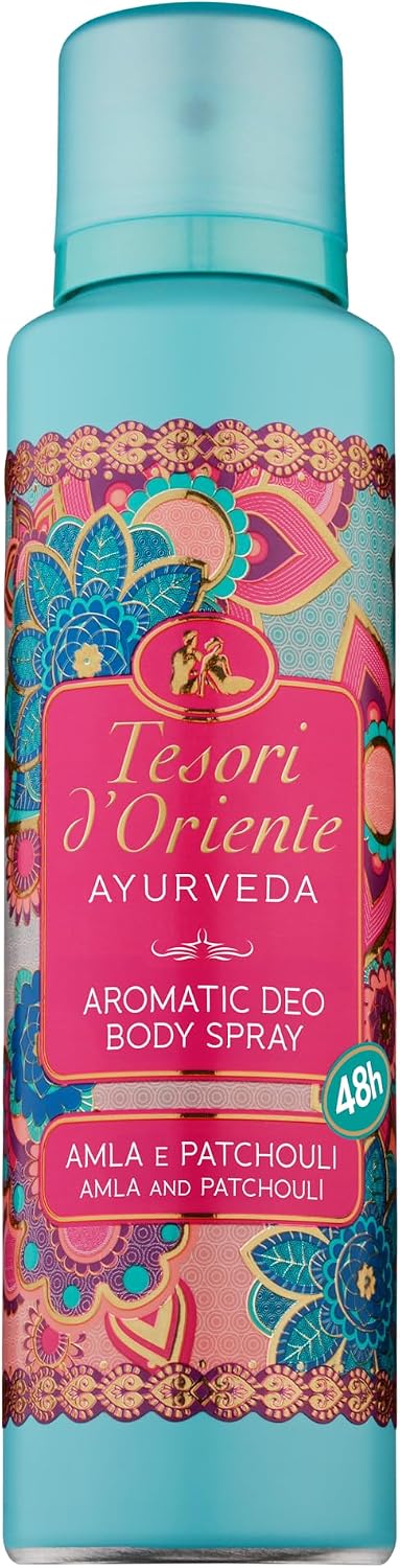Tesori d'Oriente Ajurveda, odświeżacz zapachowy w sprayu, zapobiega powstawaniu nieprzyjemnych zapachów do 48 godzin, świeży i kwiatowy zapach, testowany dermatologicznie, 150 ml