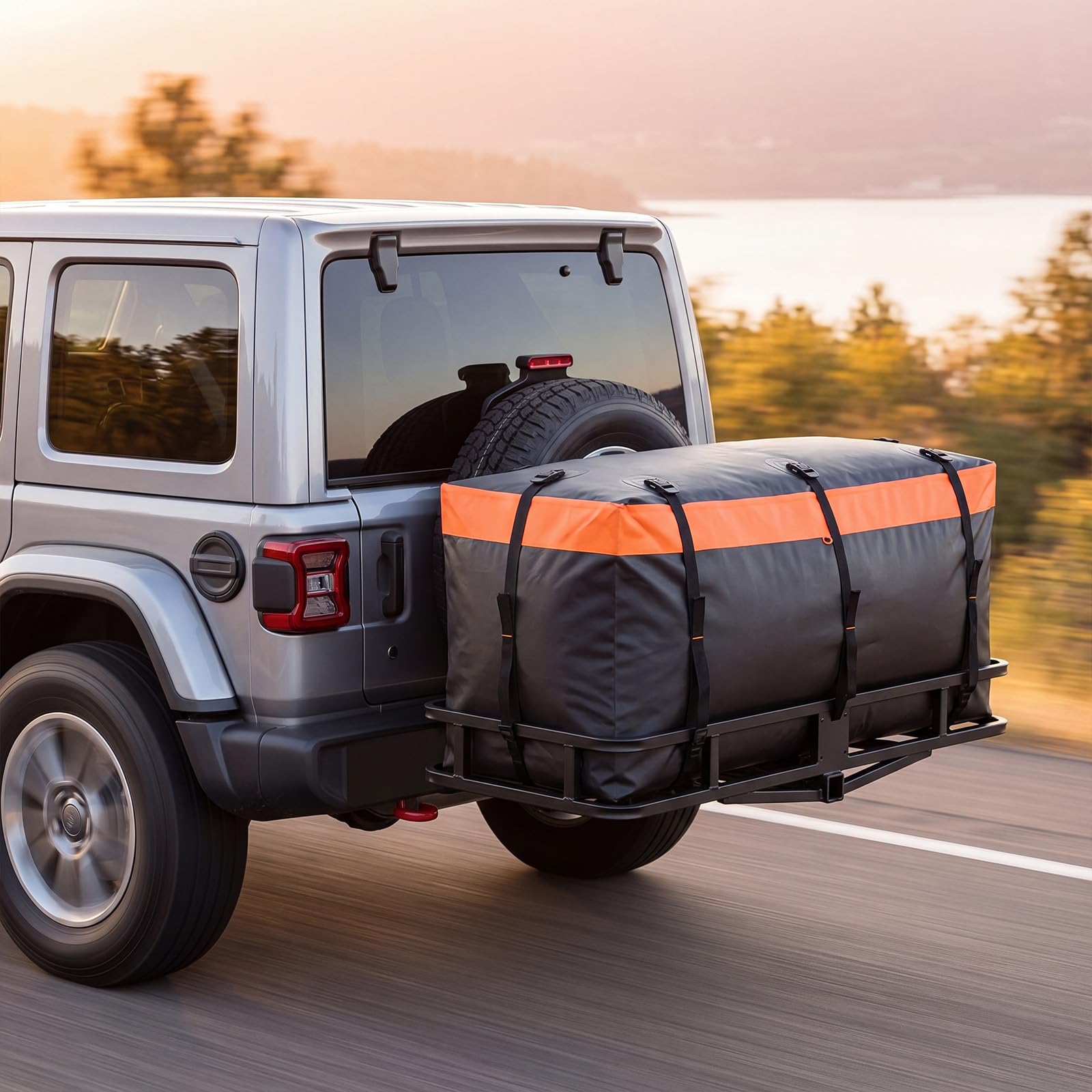 GIANTEX Borsa da Carico per Camion e Cassone Auto, Borsa da Trasporto Impermeabile in PVC Resistente con Cinghie di Fissaggio per Gancio di Traino, per SUV, Fuoristrada e Furgoni (148 x 61 x 61 cm)