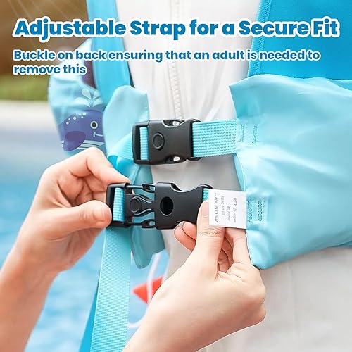 Miniatura 5 de HeySplash Chaleco de natación para niños, flotadores de piscina para niños pequeños de 20-5070 libras, chaleco de natación para niños con correa