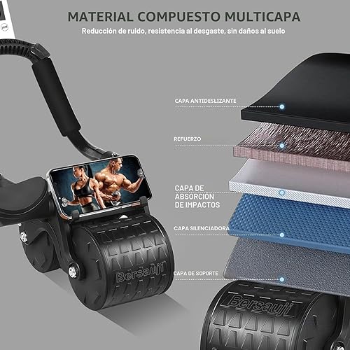 Miniatura 6 de 2026 New Ab Roller Wheel with Knee Mat &Timer, Automatic Rebound Abdominal Wheel, Ab Abdominal Exercise Roller with Elbow Support, Abs Workout
