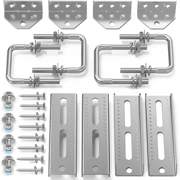 4 Pcs 8 inch Galvanized Swivel Top Bunk Bracket Kit with Hardware, for 3"x3",2"x3",1.5"x3" Boat Trailer Bunk Brackets, for Boat Trailer Bunk Brackets & Square U-Bolts - Fishing Boat or Sailboat