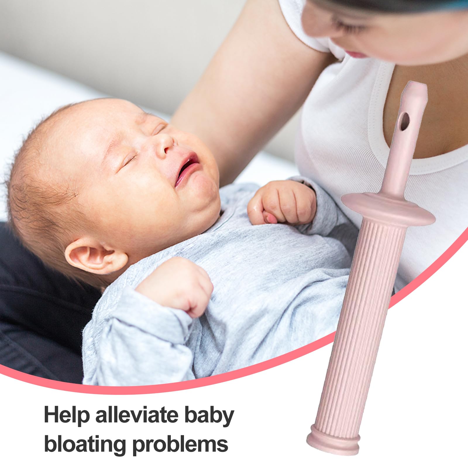Sollievo Coliche per Neonati,Sollievo per le Coliche del Gas del Bambino,Gas per Neonati Monouso e Sollievo per le Coliche per Neonati Previene la Flatulenza,Rosa,6 Pezzi