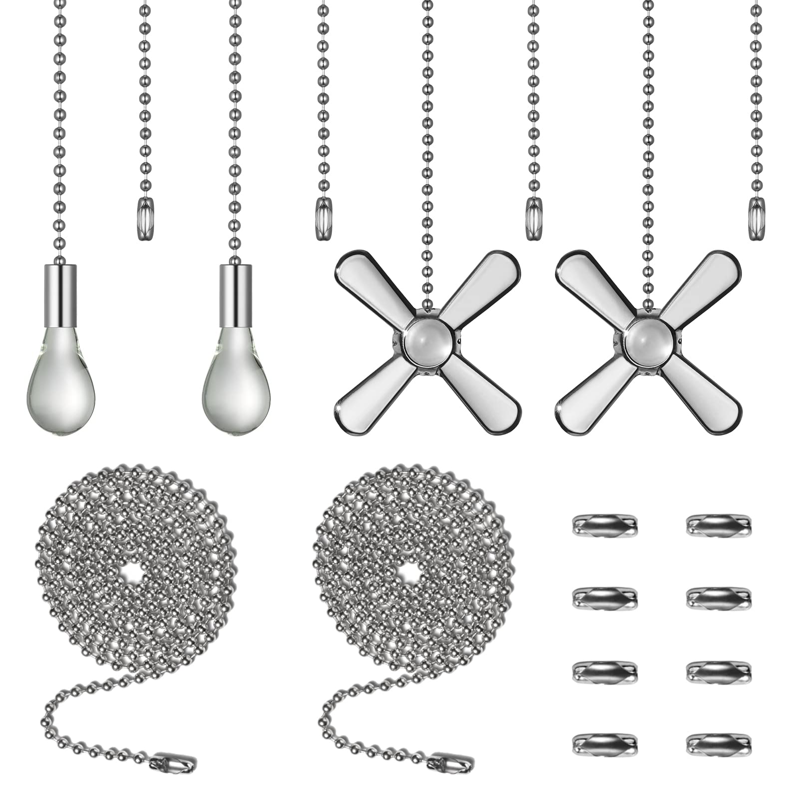 Ceiling Fan Pull Chains - Matte Black Set -6 Ceiling Fan Pull Chains - Matte Black Set -6