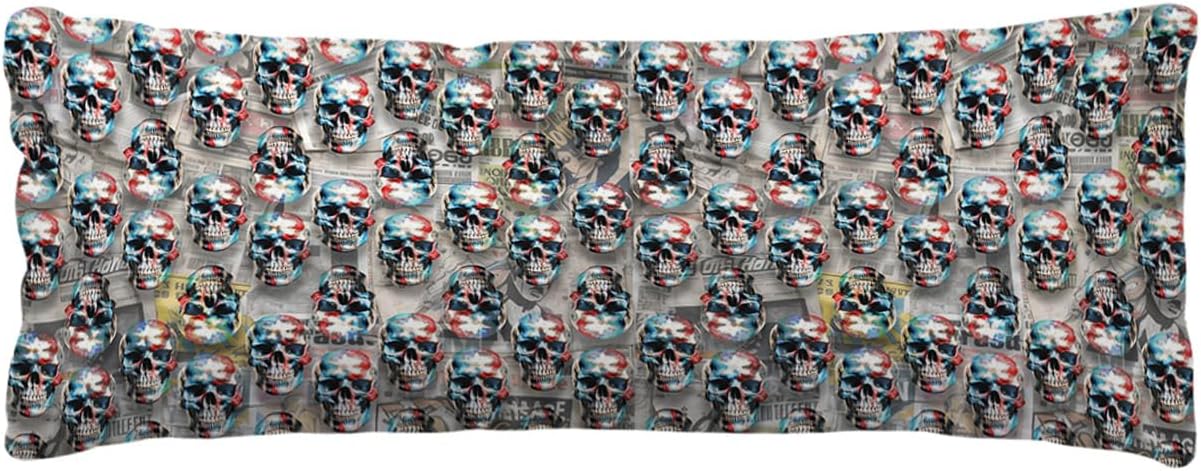 Pillow Covers 20x54 Inch - Body Abstract Mottle Pentagram Perforated Head Soft Brushed Microfiber Pillowcases with Hidden Zipper Closure Bed Pillow Shams for Bedroom Sofa Car