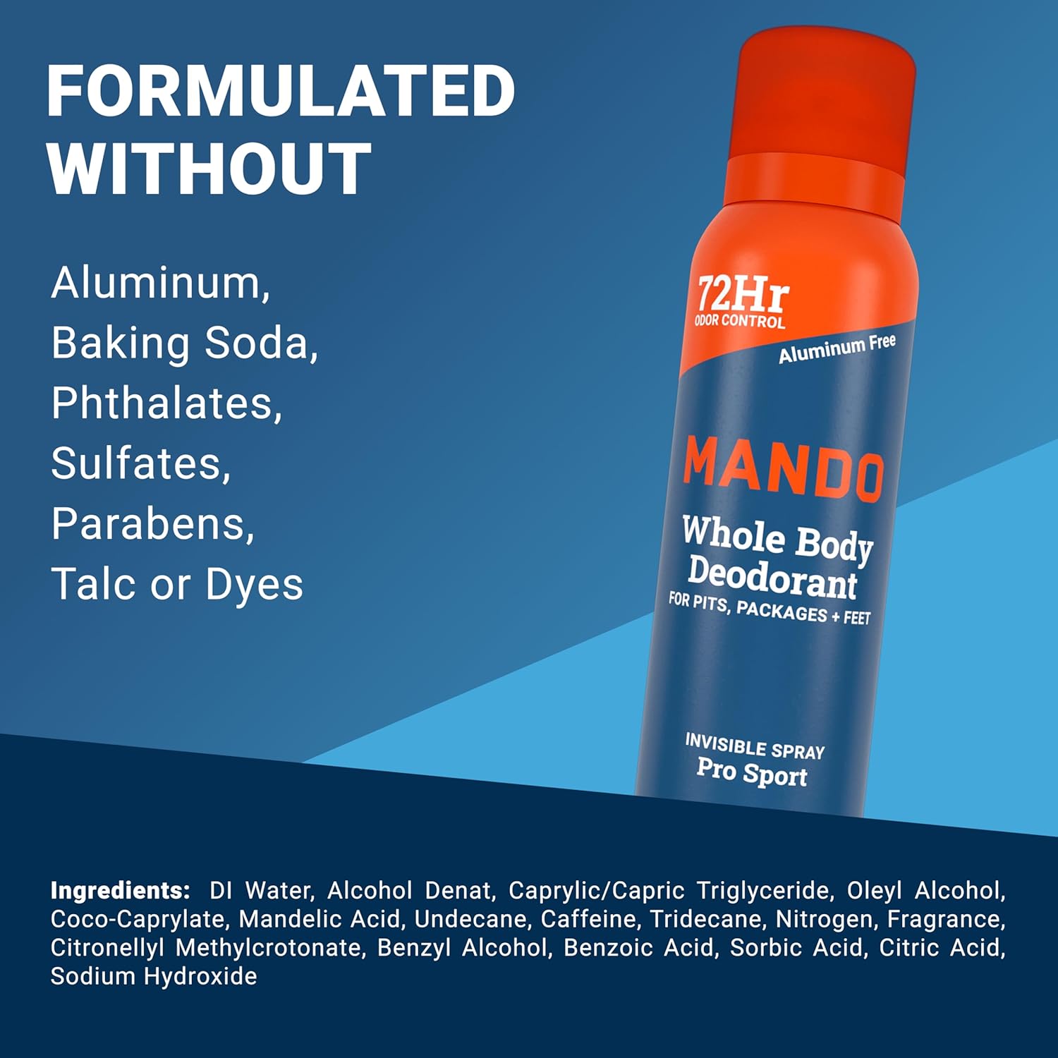 Mando Whole Body Deodorant Invisible Spray formulated without harmful ingredients