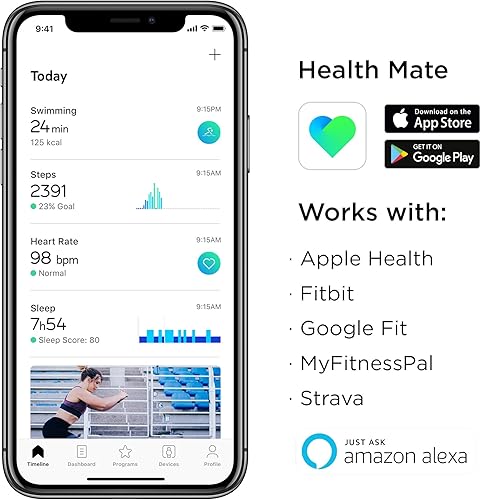 Miniatura 3 de Withings Steel HR Sport - Reloj inteligente híbrido multideporte, GPS conectado, frecuencia cardíaca, nivel de acondicionamiento físico mediante VO2