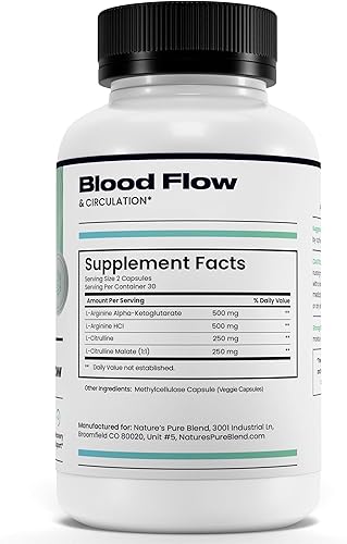 Miniatura 9 de Suplemento de óxido nítrico Natures Pure Blend - L-Arginina - Soporte de presión arterial - 1500 MG - Óxido nítrico - Potenciador de óxido nítrico -