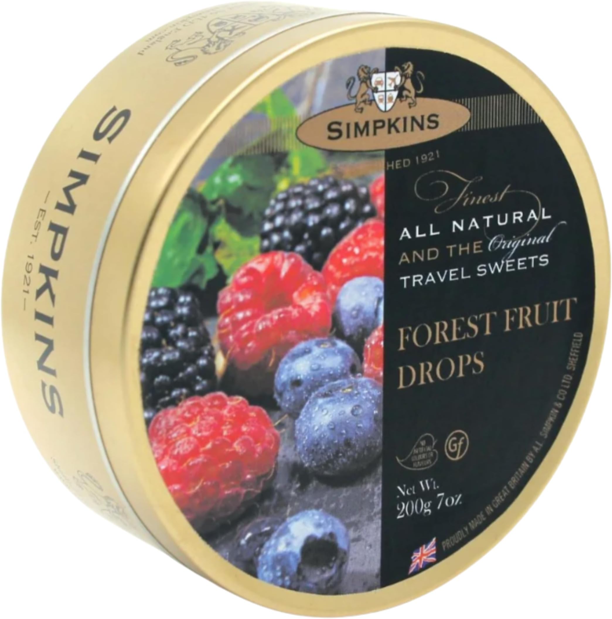 Simpkins Forest Fruit Drops Travel Sweets 200g Tin (Pack of 1)