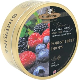 Simpkins Travel Sweets, Forest Fruit Drops, One 200g Tin