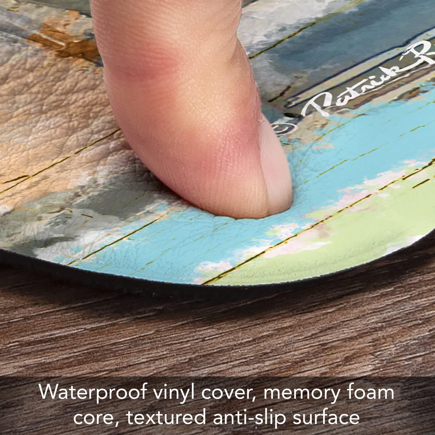 CounterArt Day at The Beach Decorative Comfort Kitchen Floor Mat 30" x 20" Manufactured in The USA Waterproof Easily Wipes Clean