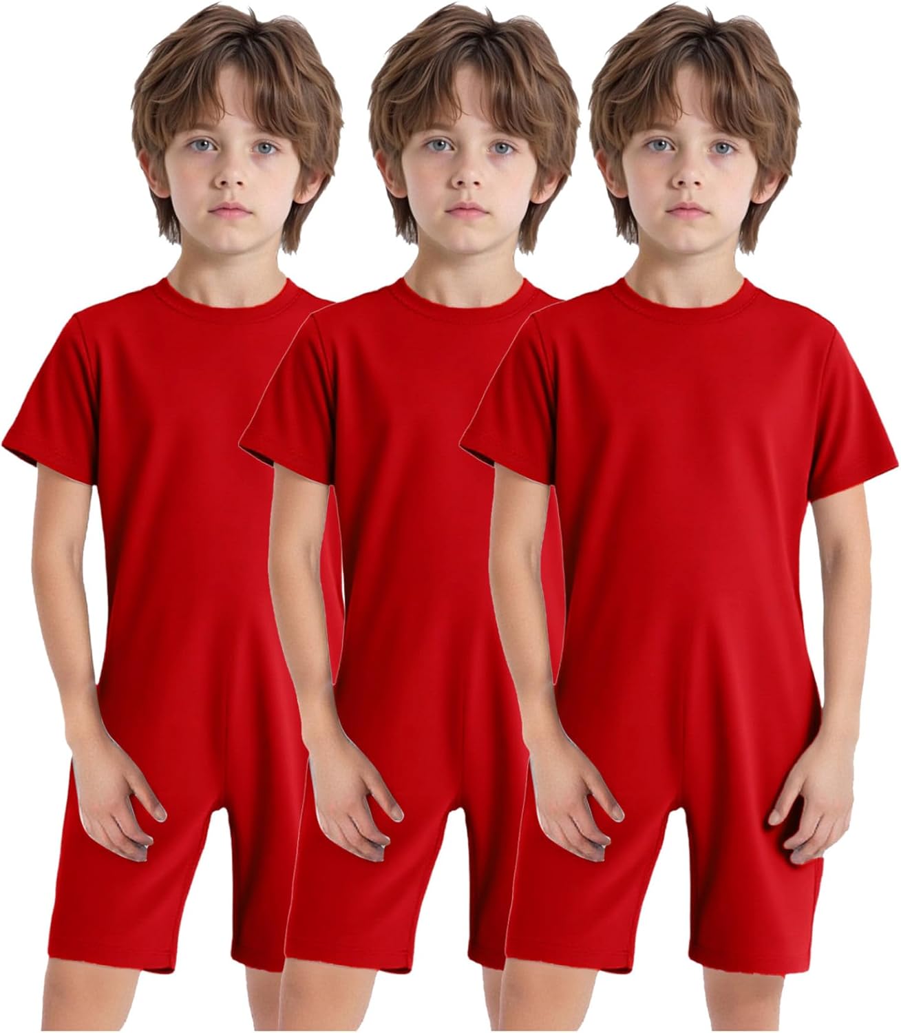 Linjinx 3 Pieces Adaptive Clothing for Kids Special Needs Autism Sensory Jumpsuit Anti-Strip Romper with Back Zipper