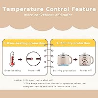 Vista 8 de Dezin Olla caliente eléctrica de 2L y cocina rápida de fideos de 1.6L