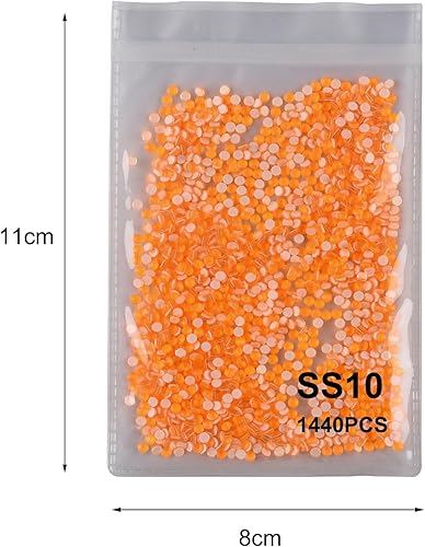 Miniatura 6 de BLINGINBOX Diamantes de imitación de cristal con parte trasera plana, gemas de neón, 1440 unidades de diamantes de imitación de cristal no