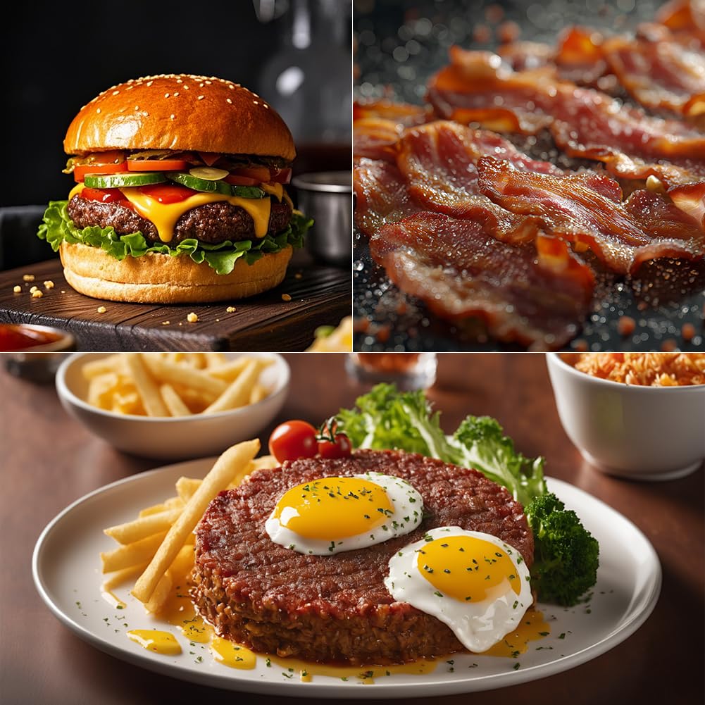 Pressa per hamburger, in acciaio inox con manico in legno, per hamburger, facile da pulire, per griglia piatta, carne, patty, bistecca, bacon, salsiccia, accessori professionali per barbecue (grande)