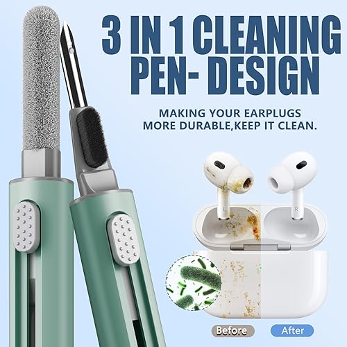 Vista 26 de Inesore Kit de limpieza para Airpods Pro 3 2 1 Series, herramienta de limpieza multifunción para auriculares, auriculares, iPhone, altavoz