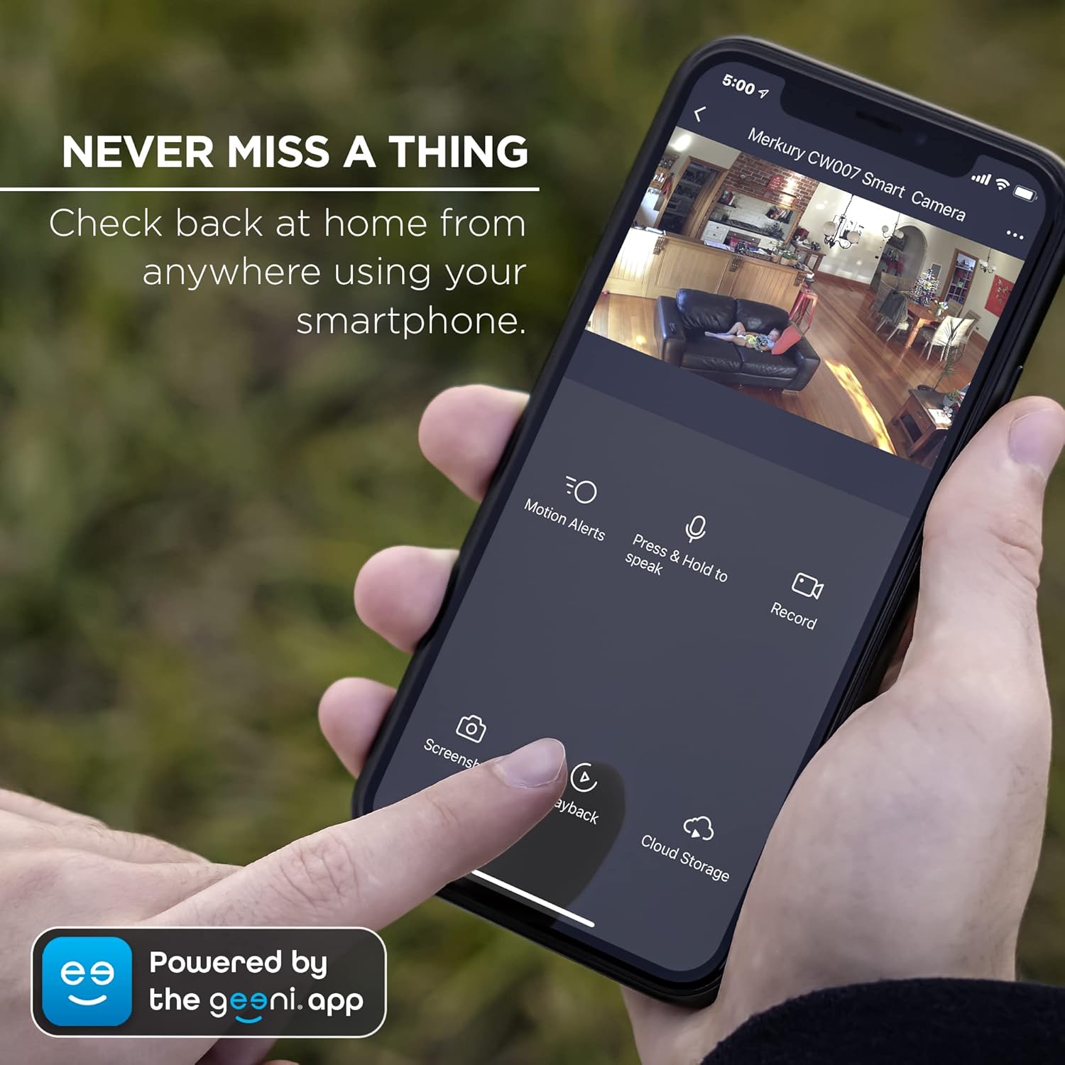 Merkury Innovations Indoor Smart Security Camera, 720P Wi-Fi Camera HD Surveillance with Voice Control, 2-Way Talk, Night Vision, No Hub Required, Requires 2.4GHz WiFi, White (1 Pack)