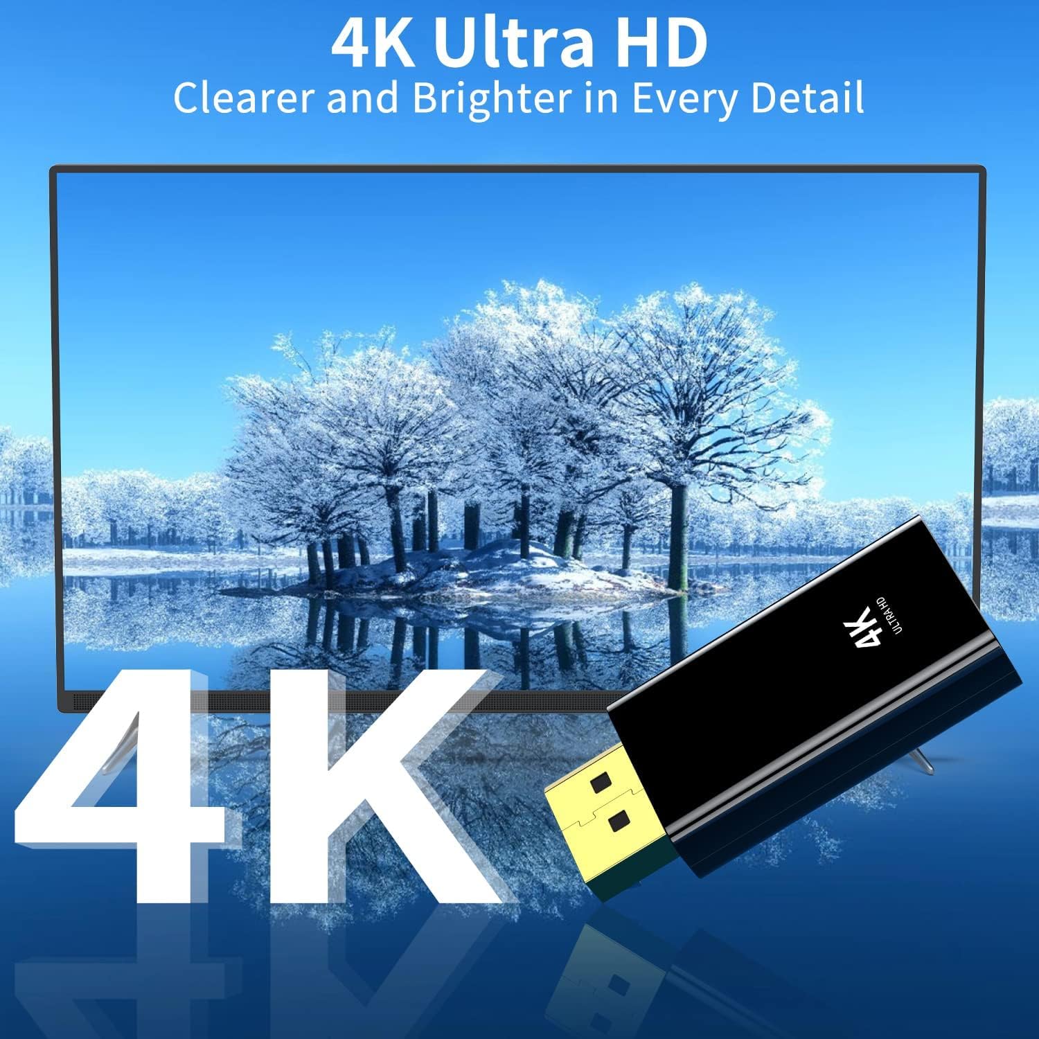 Lot de 2 adaptateurs DisplayPort vers HDMI 4K, port d'affichage unidirectionnel plaqué or, compatible avec HP, HDTV, AMD, NVIDIA, Dell, GPU, projecteur, PC, ordinateur de bureau