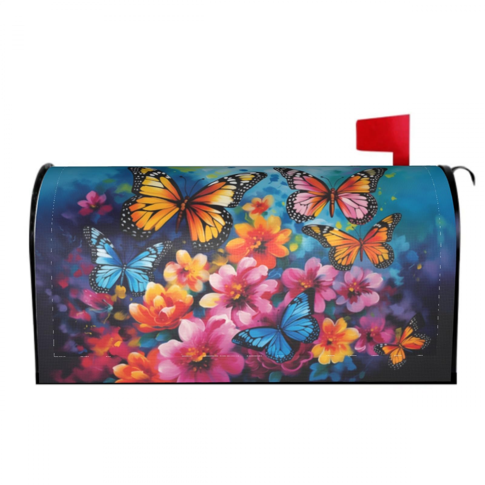 Butterfly Mailbox Covers Magnetic Wraps Post Letter Box Cover Garden Home Decor 25.5x21 in